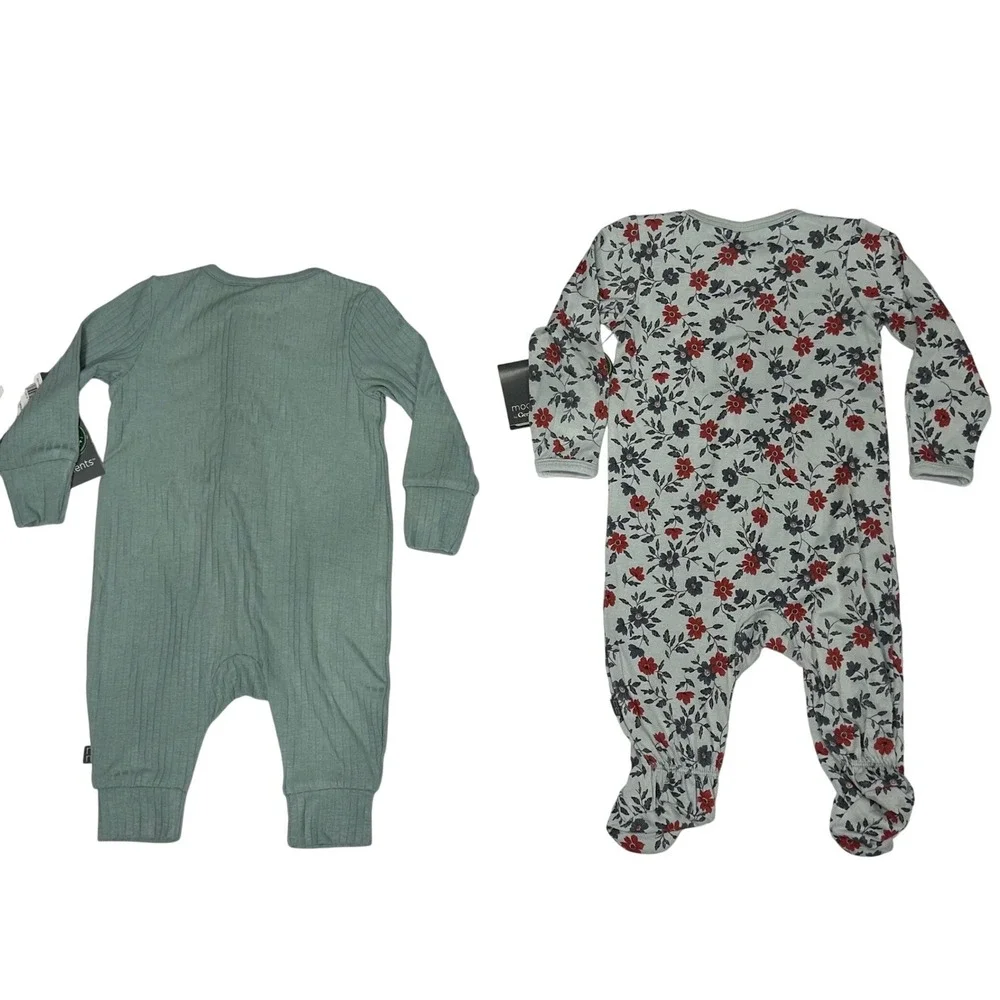Modern Moments by Gerber Baby 4-Pack Sleep and Play Rompers 0-3M Viscose Blend